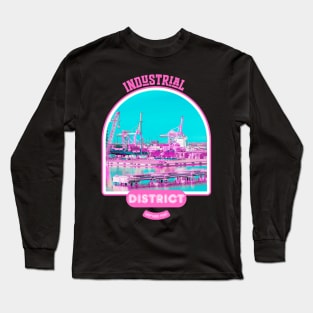 Pink cranes working at port Long Sleeve T-Shirt